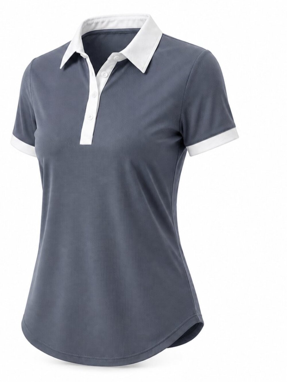 LOMON Women’s Golf Polo Shirt Dark Gray Gray Contrast Short Sleeve L